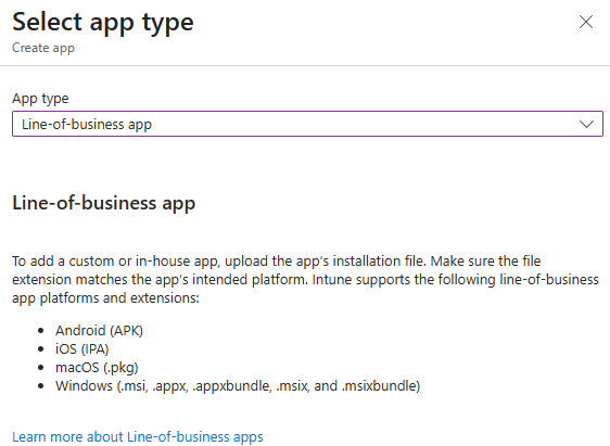 LOB Apps in Intune
