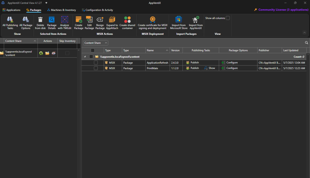 AppVentiX packages list
