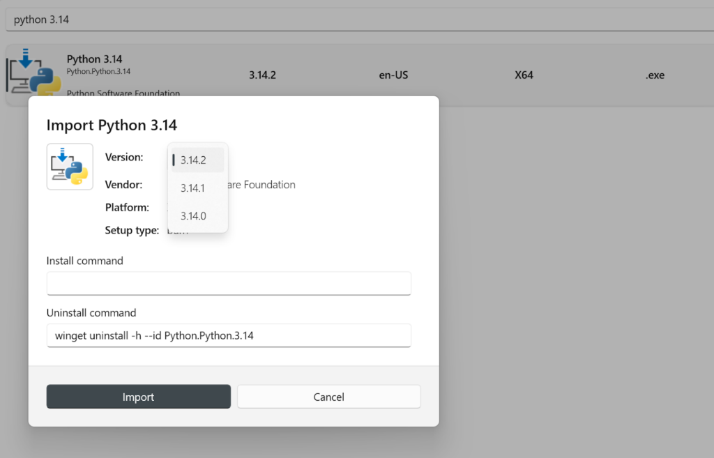 Python 3.14 exe importing