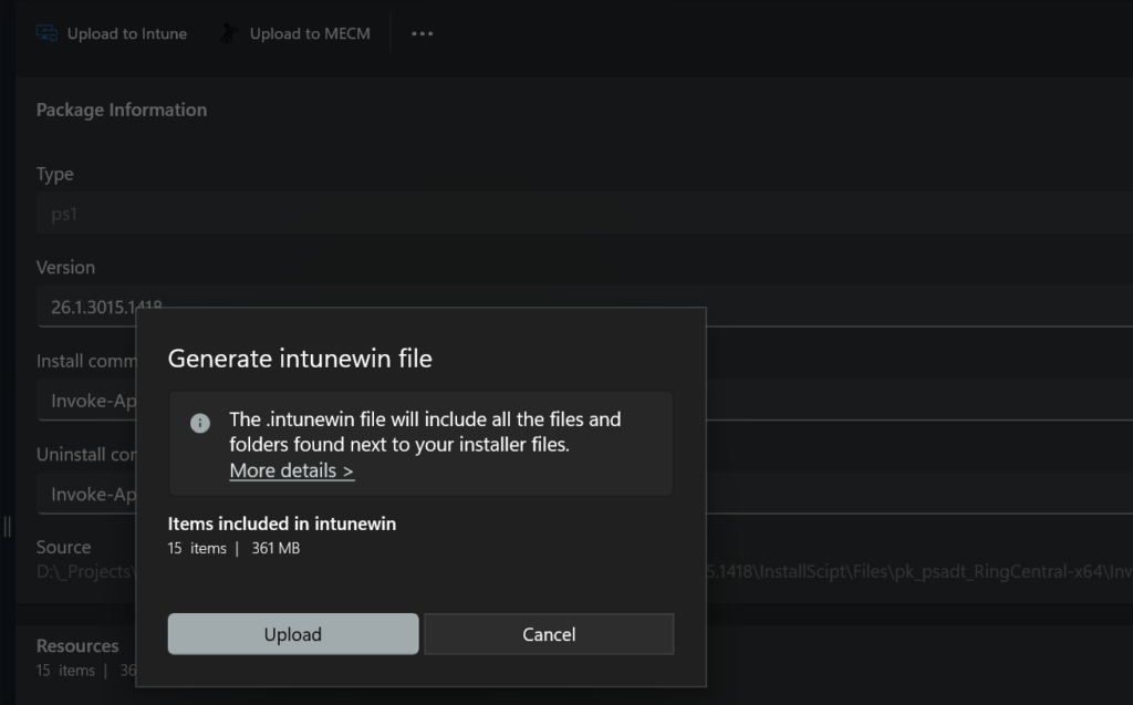  converts your application to an .IntuneWin file