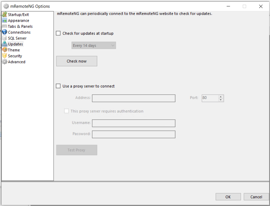 mRemoteNG Updates UI
