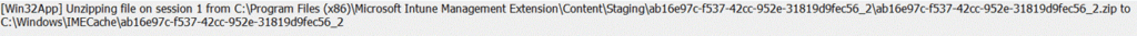 IME Cache folder content extraction log