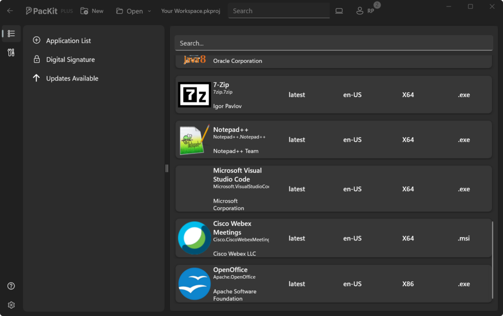 App Catalog = WinGet integration